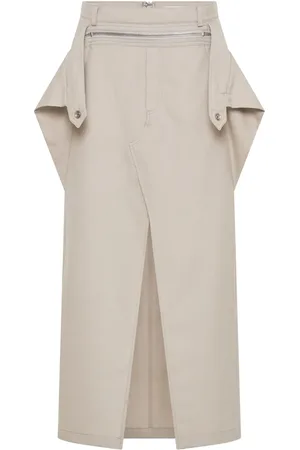 DION LEE Zip-detail wool midi skirt