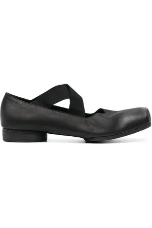 UMA WANG Square-toe 23mm leather ballerina shoes