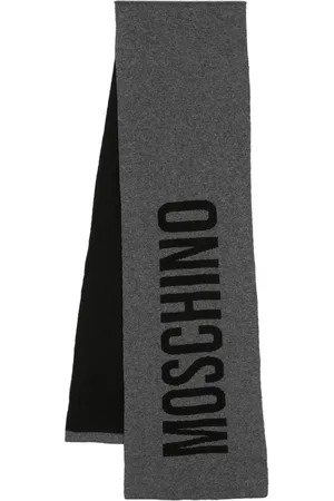 Moschino Intarsia-knit logo scarf