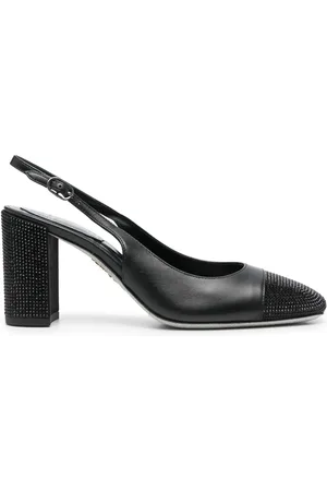 RENE CAOVILLA 80mm crystal-embellished slingback pumps