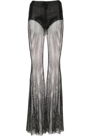 GIUSEPPE DI MORABITO Fishnet palazzo trousers