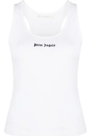 Palm Angels Logo-print ribbed tank top