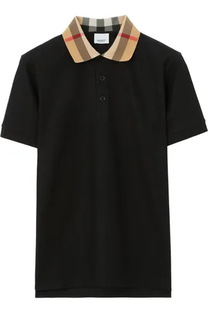 Burberry Checkered-collar cotton polo shirt