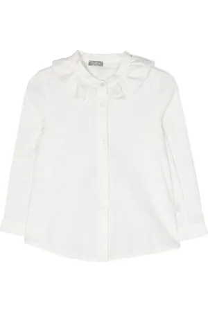 Il gufo Ruched-neck buttoned shirt