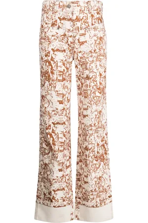 REJINA PYO Nemy Renaissance-print high-rise wide-leg jeans