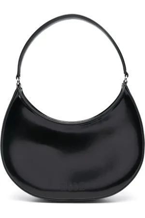 Msgm Logo-debossed faux-leather hobo bag