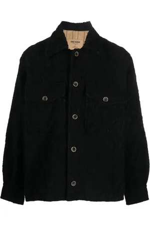 UMA WANG Distressed-effect knitted shirt jacket