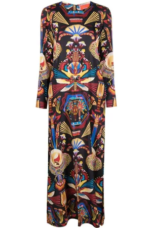 La DoubleJ Nephthys-print maxi dress