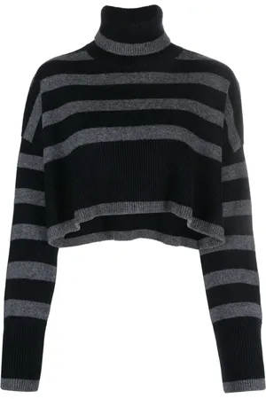 P.A.R.O.S.H. Striped roll-neck cropped jumper