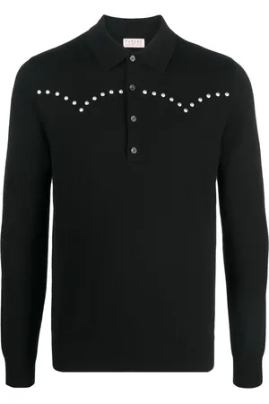 Fursac Fine-knit studded polo shirt