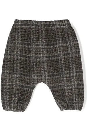 DOUUOD KIDS Check-pattern elasticated-waistband trousers