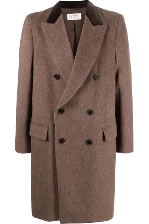 Fursac Double-breasted brushed coat