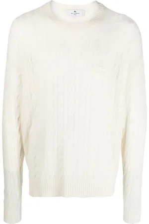 Etro Pegaso-motif cable-knit jumper