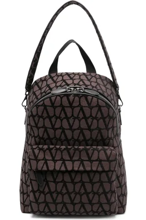 VALENTINO GARAVANI Toile Iconographe leather-trim backpack