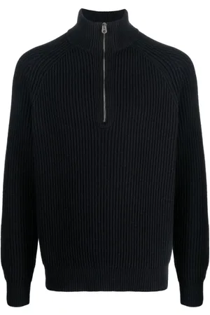 Fursac Ribbed-knit zip-up jumper
