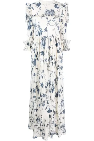 Erdem Floral-print pleated maxi dress