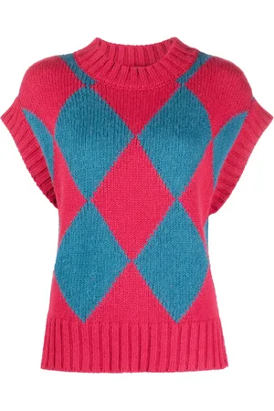La DoubleJ Argyle intarsia-knit vest