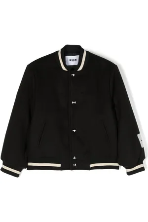 Msgm Logo-patch striped bomber jacket