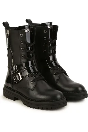 Karl Lagerfeld Logo-lettering leather boots