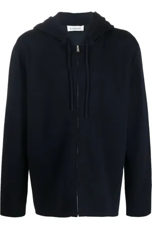Lanvin Logo-embroidered knit wool-blend hoodie