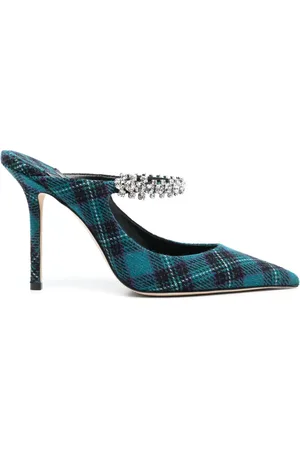 Jimmy Choo Bing 100mm tartan mules