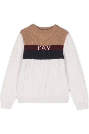 FAY Logo intarsia-knit jumper