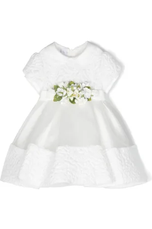 COLORICHIARI Floral-appliqué pleated dress