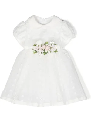 COLORICHIARI Floral-appliqué short-sleeve dress