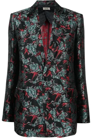 Zadig & Voltaire Floral-jacquard single-breasted blazer
