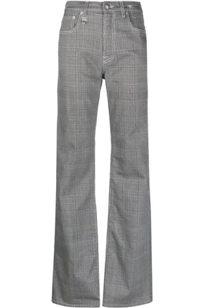 R13 Jane Jean plaid straight-flared jeans