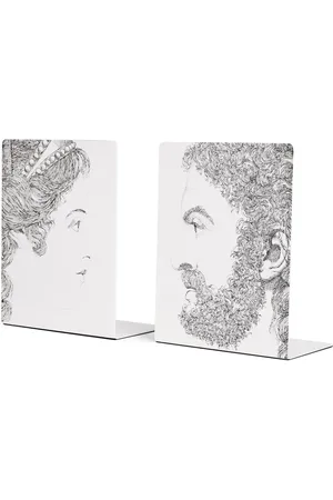 FORNASETTI Profili embellished bookends (set of two)