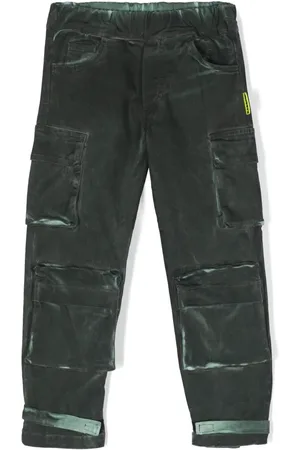 BARROW Bleach-effect tapered cargo pants