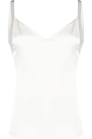 Fabiana Filippi Metallic-trim satin camisole