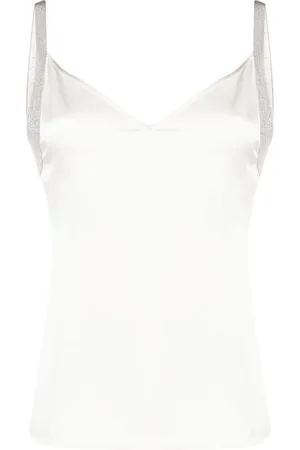 Fabiana Filippi Metallic-trim satin camisole