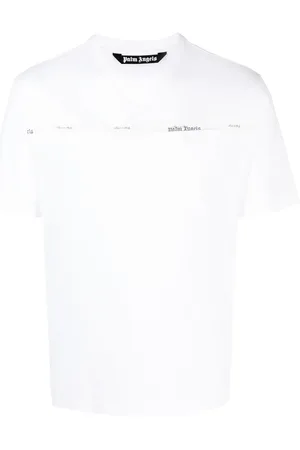 Palm Angels Logo-stripe crew-neck T-shirt
