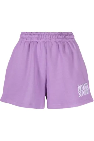 ROTATE Logo-embroidered track shorts