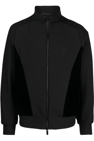 Giorgio Armani Logo-embroidered zip-up jacket