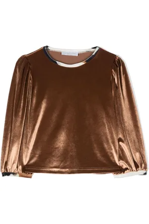 COLORICHIARI Long-sleeved velvet blouse