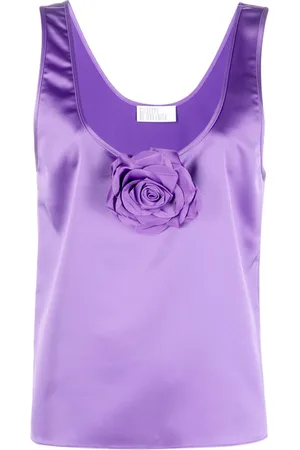 GIUSEPPE DI MORABITO Floral-appliqué satin top