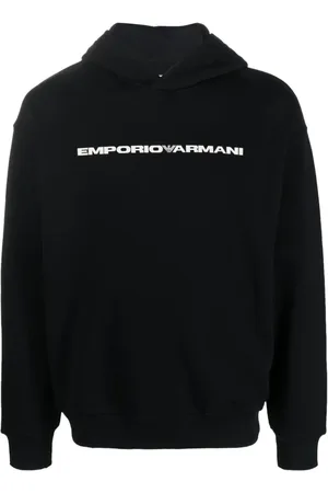 Emporio Armani Logo-print organic cotton hoodie