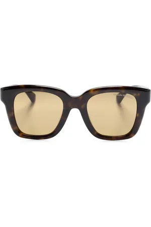 Alexander McQueen Tortoiseshell-effect square-frame sunglasses
