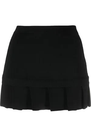 OFF-WHITE Pleated-hem knitted miniskirt