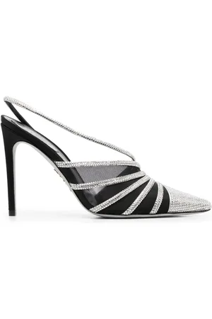 RENE CAOVILLA Crystal-embellished slingback pumps