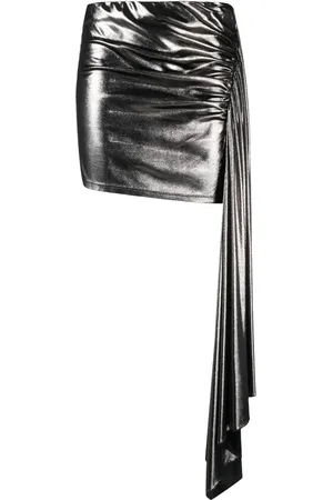 BLUMARINE Draped lam??-effect miniskirt