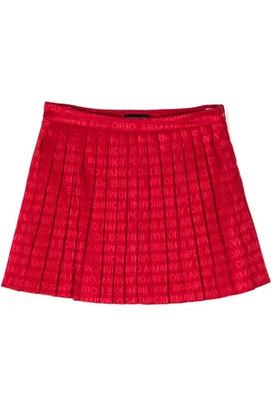 Emporio Armani Logo-print fully-pleated miniskirt
