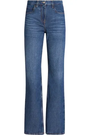 Etro Floral-embroidered high-waist jeans