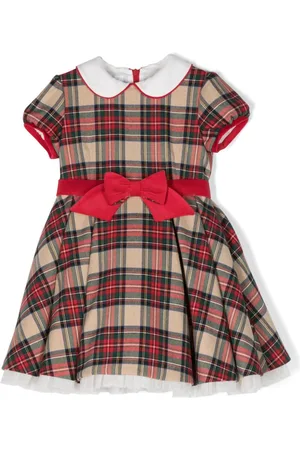 COLORICHIARI Bow-detail plaid-check pattern dress