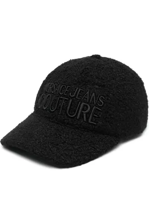 VERSACE Logo-embroidered faux-shearling cap
