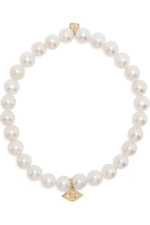 Sydney Evan 14kt yellow gold Evil Eye pearl bracelet