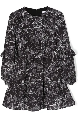 Msgm Star-print ruffled-detail dress